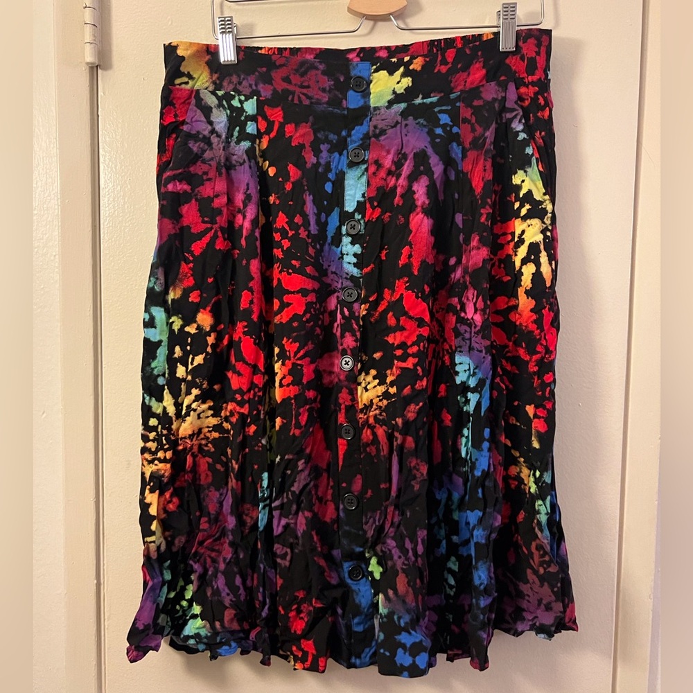Torrid Rainbow Tie-dye Skirt Size 0
